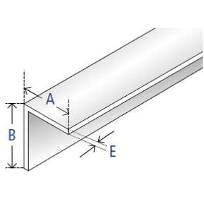 Cornière asymétrique en aluminium à angle vif RAL 3004 granité/structuré - 30 x 20 x 2 mm