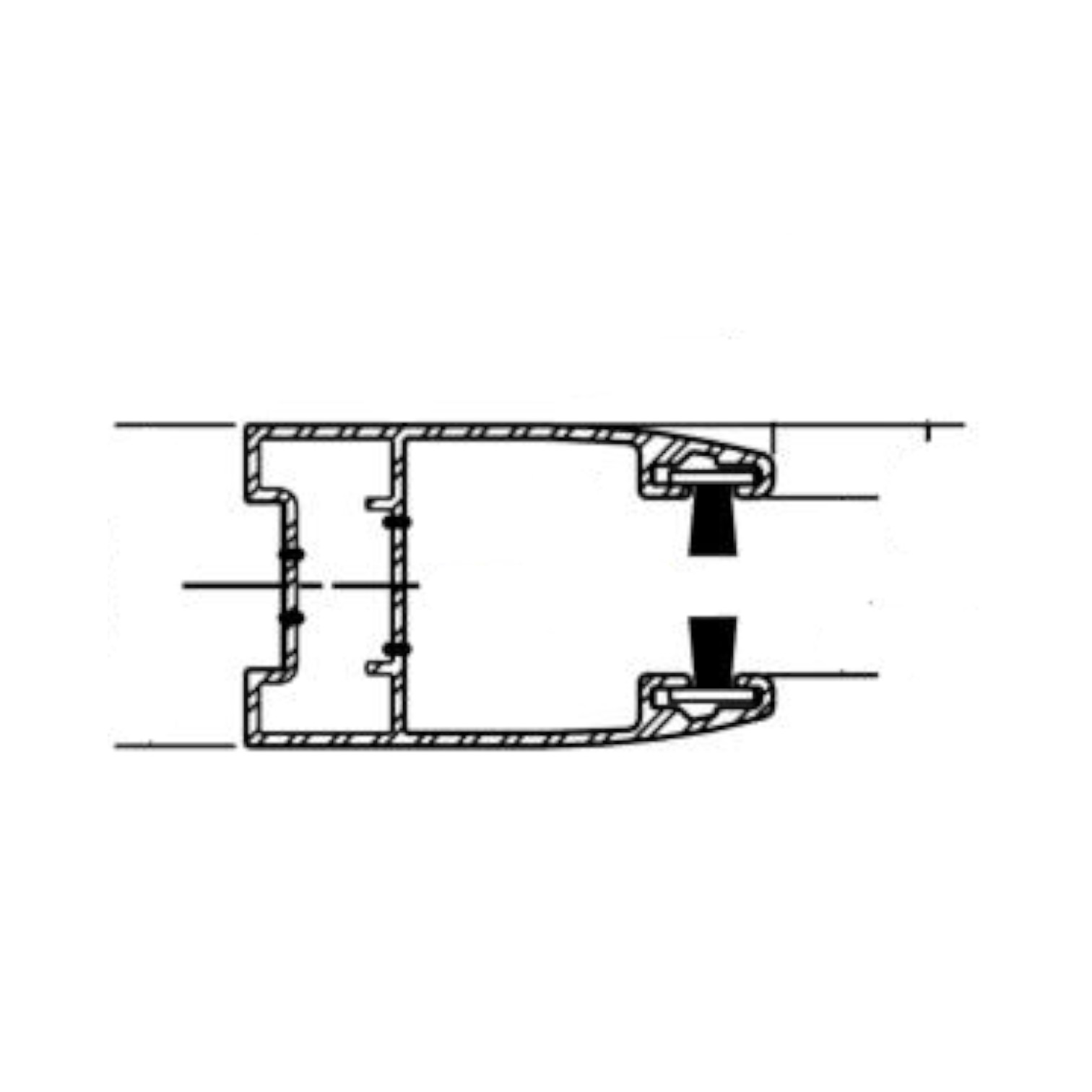 Coulisse aluminium avec joint pour lames de 56mm, existe en plusieurs couleur, longueur de 3ml