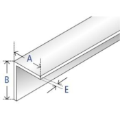 Cornière en aluminium asymétrique, coloris blanc pur lisse-satiné, 30 x 20 x 2 mm